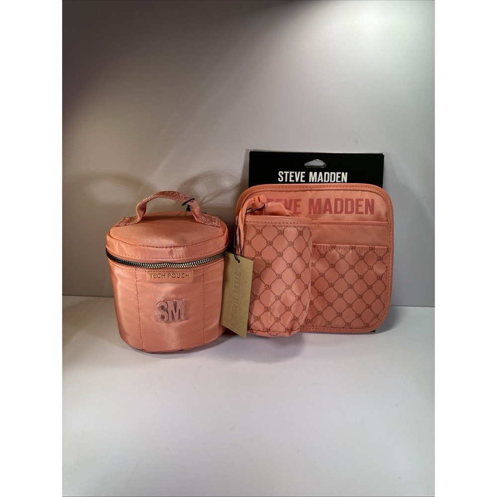 Steve Madden✨ Tech Pouch And Travel Cup Holder✨Ocean‎ Coral✨NWT